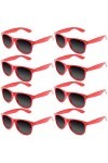 FSMILING lot Lunettes de soleil Vintage Femme Enfant Homme Couleurs au Decoration Fluo Fête 8 pièces rouge 