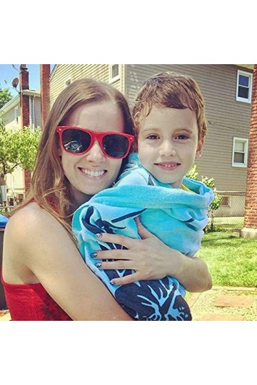 FSMILING lot Lunettes de soleil Vintage Femme Enfant Homme Couleurs au Decoration Fluo Fête 8 pièces rouge 