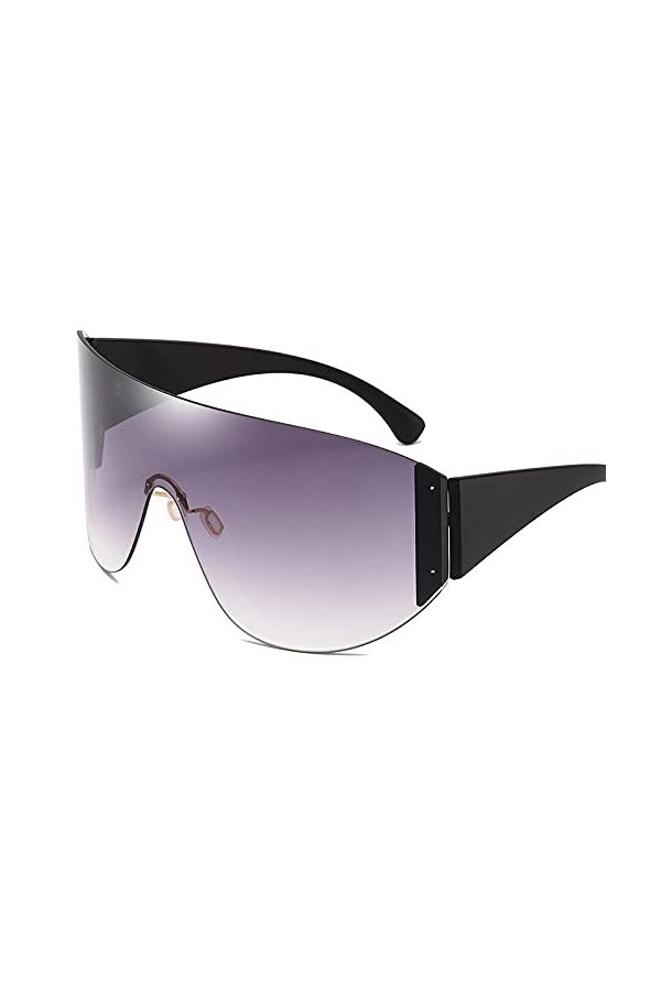 HAOMAO Vintage miroir dégradé nuances surdimensionné masque lunettes de soleil pour femmes et hommes anti-reflets crème solai