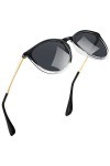 kunchu Lunettes de Soleil Femme Polarisées Rond Retro Grand Cadre Sports Protection UV400,pour Homme et Femmes,Lunette Soleil