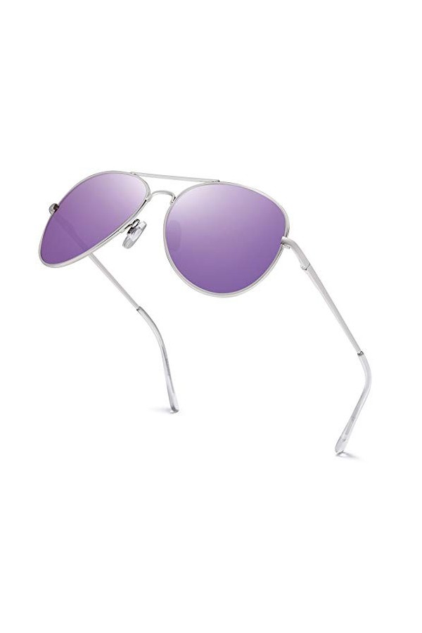 Hatstar UNISEX Lunettes de soleil pour homme et femme avec charnière à ressort UV400 CAT 3 CE - Argenté - taille unique
