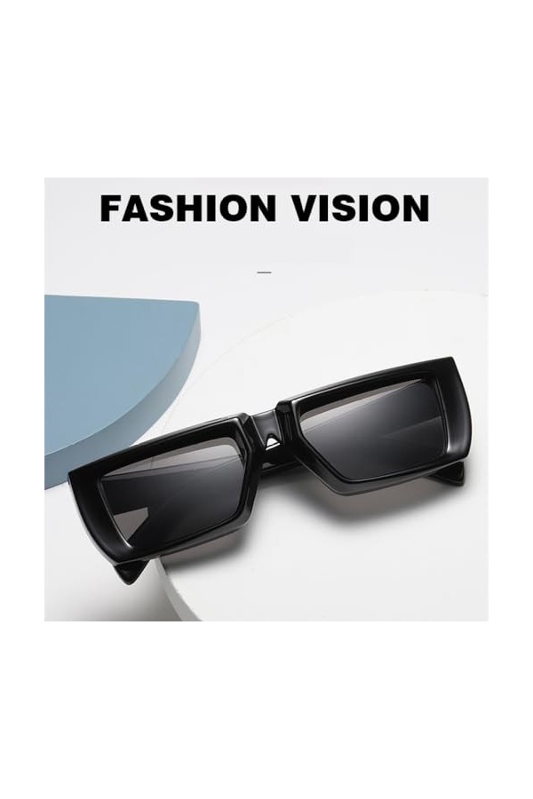 MUTYNE Petites Lunettes de Soleil Femmes Mode Tendance Steampunk Nuances Hommes Vintage Luxe Rectangle Punk Lunettes de Solei