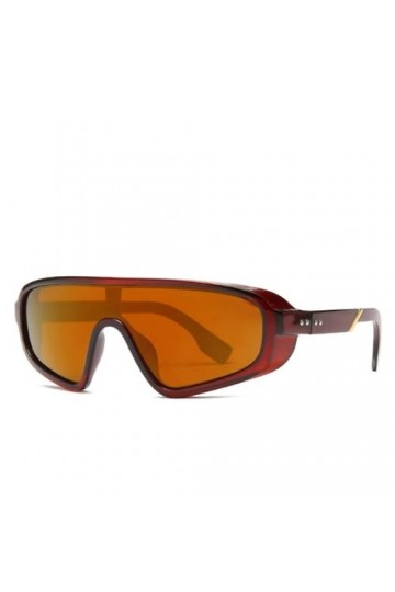 Vintage Punk Lunettes de Soleil Hommes Femmes Mode Une Pièce Rétro Nuances Lunettes de Soleil Uv400 Lunettes Coupe-Vent, C3, 