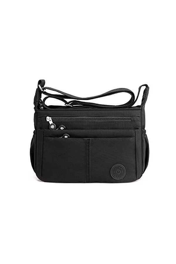 FANDARE Léger Sac à Bandoulière Femme Sacs Dépaule Sling Porté Epaule Sacoche Imperméable Nylon pour Voyage École Sports Ach