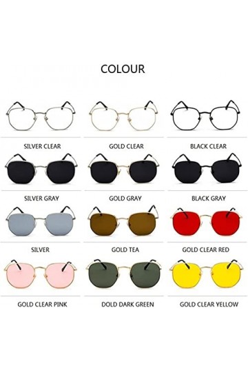 des Lunettes de Soleil, Lunettes de Soleil Hexagonales Femmes Lunettes de Soleil Hommes Cadre en Métal Conduite Lunettes De P