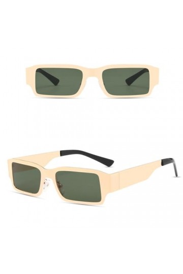 Lunettes de Soleil de Mode de Luxe Vintage Femmes Rectangle Monture en métal Lunettes de Soleil Steampunk Lunettes Gothique E