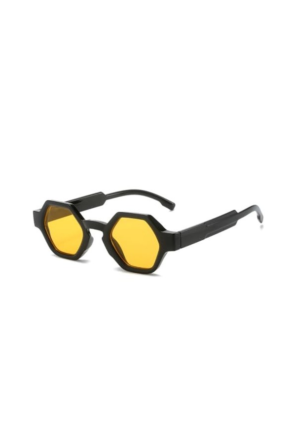 MUTYNE Lunettes de Soleil Punk Polygone de Luxe Femmes Hommes Mode Vintage Petit Cadre Steampunk Lunettes de Soleil Rétro Nua