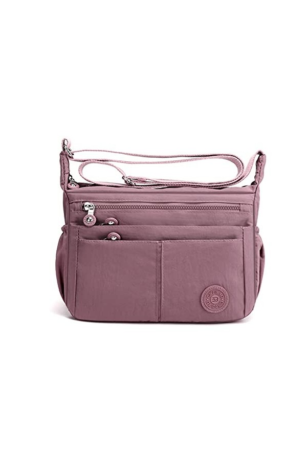 FANDARE Léger Sac à Bandoulière Femme Sacs Dépaule Sling Porté Epaule Sacoche Imperméable Nylon pour Voyage École Sports Ach