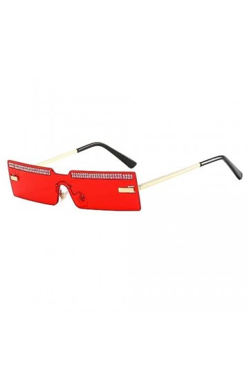 MUTYNE Lunettes de soleil carrées de mode sans monture femmes Vintage une pièce lentille lunettes de soleil femmes rectangle 