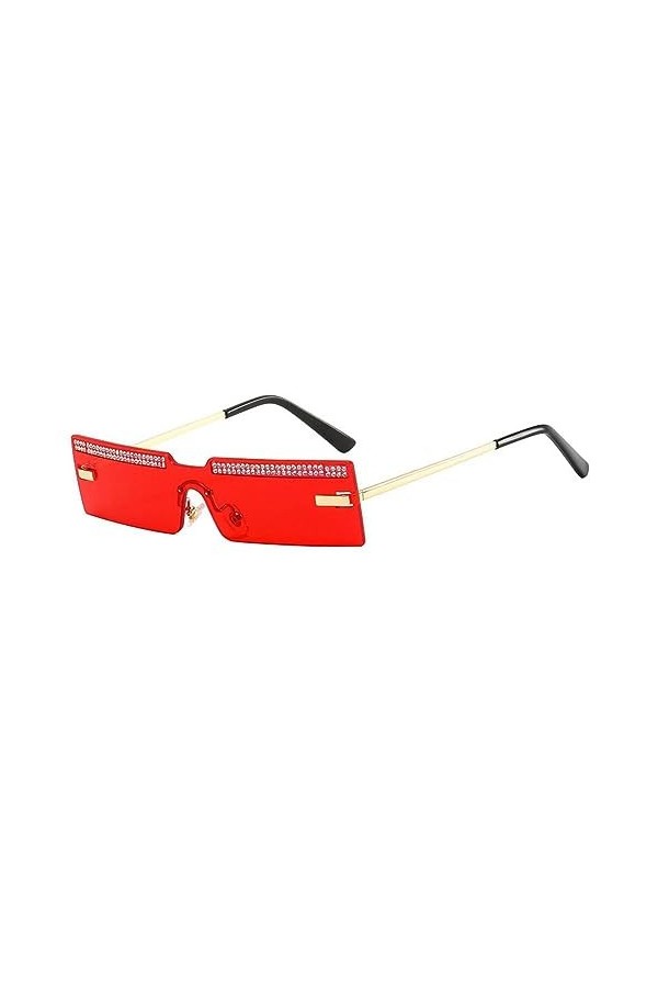 MUTYNE Lunettes de soleil carrées de mode sans monture femmes Vintage une pièce lentille lunettes de soleil femmes rectangle