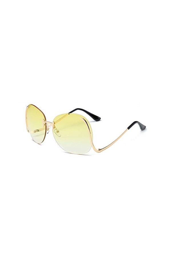 YIERJIU Lunettes Lunettes de Soleil Mode Femmes Lunettes de Soleil surdimensionnées Mental Frame Lunettes de Soleil pour Femm