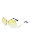YIERJIU Lunettes Lunettes de Soleil Mode Femmes Lunettes de Soleil surdimensionnées Mental Frame Lunettes de Soleil pour Femm