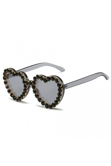 MUTYNE Lunettes de soleil diamant sans monture femmes mode en forme de coeur strass lunettes de soleil femme sans cadre tenda