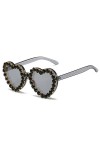 MUTYNE Lunettes de soleil diamant sans monture femmes mode en forme de coeur strass lunettes de soleil femme sans cadre tenda