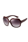 ERICAT Lunettes de soleil surdimensionnées femme vintage ovale grand cadre extérieur lunettes de soleil Color : Dark Red, Si