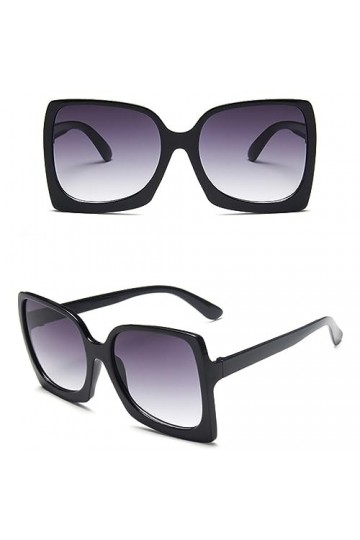 HCHES Lunettes de soleil surdimensionnées femmes plastique femme cadre en plastique verres dégradés lunettes de soleil UV400,