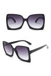 HCHES Lunettes de soleil surdimensionnées femmes plastique femme cadre en plastique verres dégradés lunettes de soleil UV400,