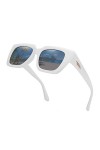 E & R Elegant Rabbit Lunettes de soleil surdimensionnées rétro pour femme - Lunettes de soleil tendance avec monture épaisse 