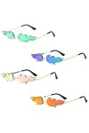 Waldspring Lunette Coeur 4 Paires, Lunettes Coeur, Lunettes de Soleil Coeur pour Fêtes, Anniversaires, Mariages, Carnavals No