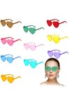 Waldspring Lunette Coeur 4 Paires, Lunettes Coeur, Lunettes de Soleil Coeur pour Fêtes, Anniversaires, Mariages, Carnavals No