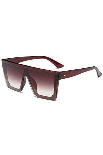 Lunettes de soleil carrées - Oversize - Femme - Fille - Mode - Fashion - Idée cadeau - carrés - Rectangulaire - Marron - Tail