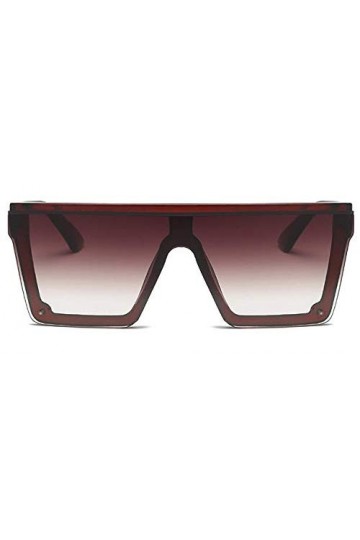 Lunettes de soleil carrées - Oversize - Femme - Fille - Mode - Fashion - Idée cadeau - carrés - Rectangulaire - Marron - Tail