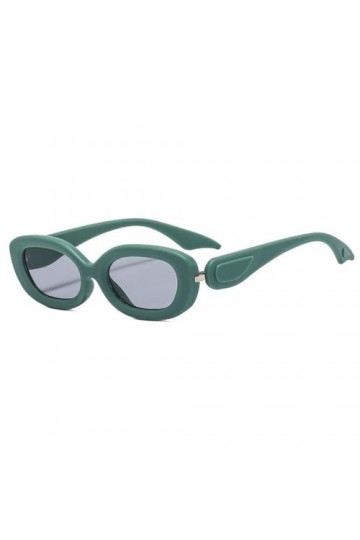 MUTYNE Petites lunettes de soleil ovales populaires UV400 adaptées aux femmes et aux hommes, vert gris, taille unique