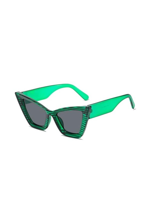 MUTYNE Lunettes de soleil surdimensionnées œil de chat pour femme UV400, vert gris, taille unique