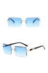 MUTYNE Lunettes de Soleil sans Monture Rectangle Mode Populaire Femmes Hommes Nuances Petites Lunettes de Soleil carrées pour