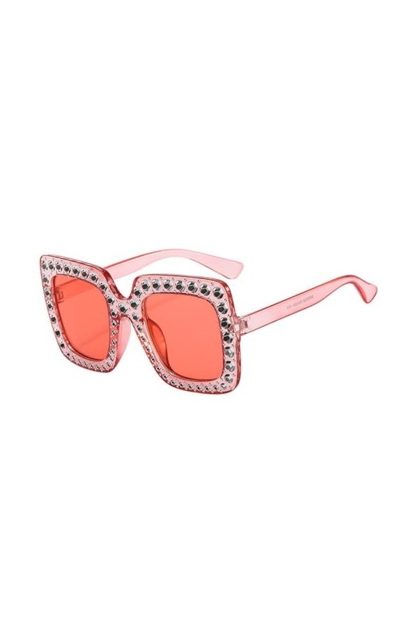 MUTYNE Lunettes de soleil carrées brillantes surdimensionnées pour femmes, lunettes de soleil punk à la mode, lunettes de sol