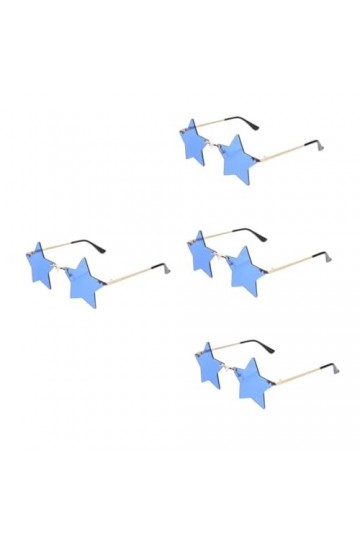 USHOBE 4 Paires De Lunettes De Soleil De Fête Lunettes Étoiles À La Mode Lunettes De Soleil Pour Femmes Lunettes De Fête DAn