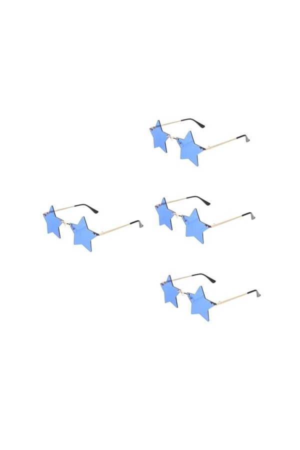 USHOBE 4 Paires De Lunettes De Soleil De Fête Lunettes Étoiles À La Mode Lunettes De Soleil Pour Femmes Lunettes De Fête DAn