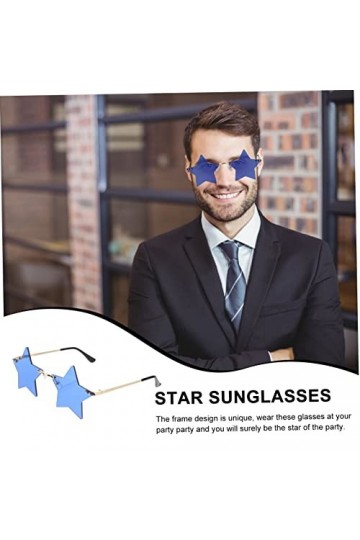 USHOBE 4 Paires De Lunettes De Soleil De Fête Lunettes Étoiles À La Mode Lunettes De Soleil Pour Femmes Lunettes De Fête DAn