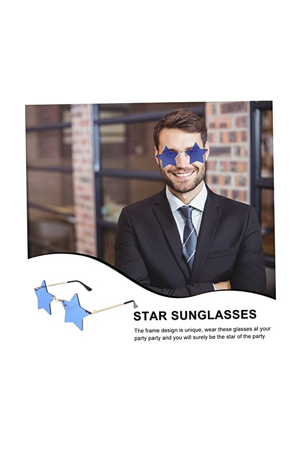 USHOBE 4 Paires De Lunettes De Soleil De Fête Lunettes Étoiles À La Mode Lunettes De Soleil Pour Femmes Lunettes De Fête DAn