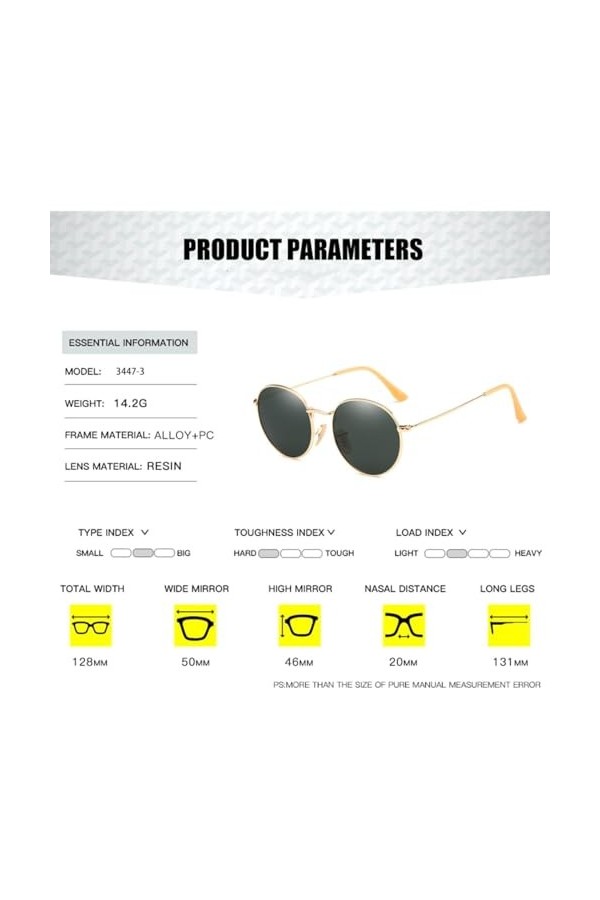 QQLADY Lunettes De Soleil Polarisées Pour Femmes, Lunettes De Soleil Mode, Lunettes De Soleil Rondes, Lunettes De Soleil De V