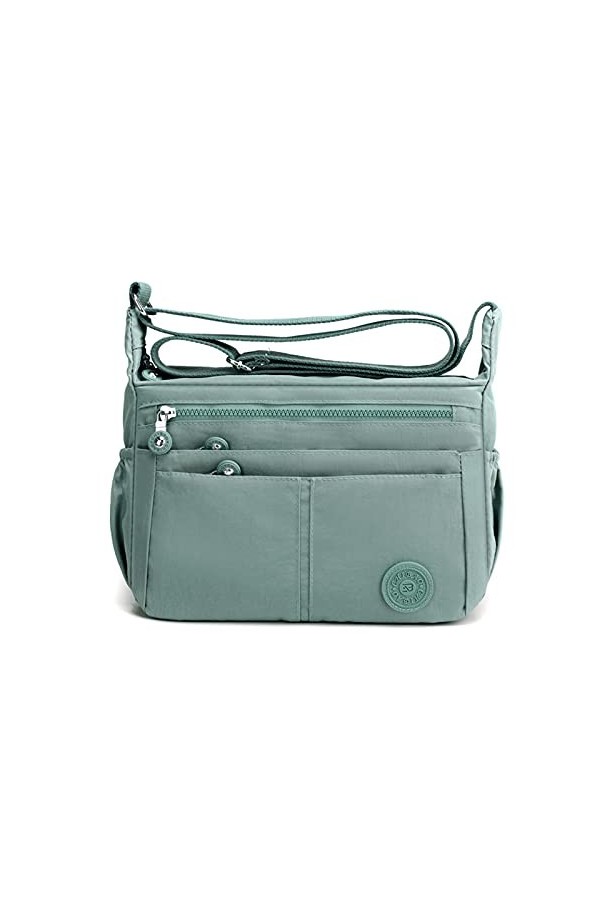 FANDARE Léger Sac à Bandoulière Femme Sacs Dépaule Sling Porté Epaule Sacoche Imperméable Nylon pour Voyage École Sports Ach