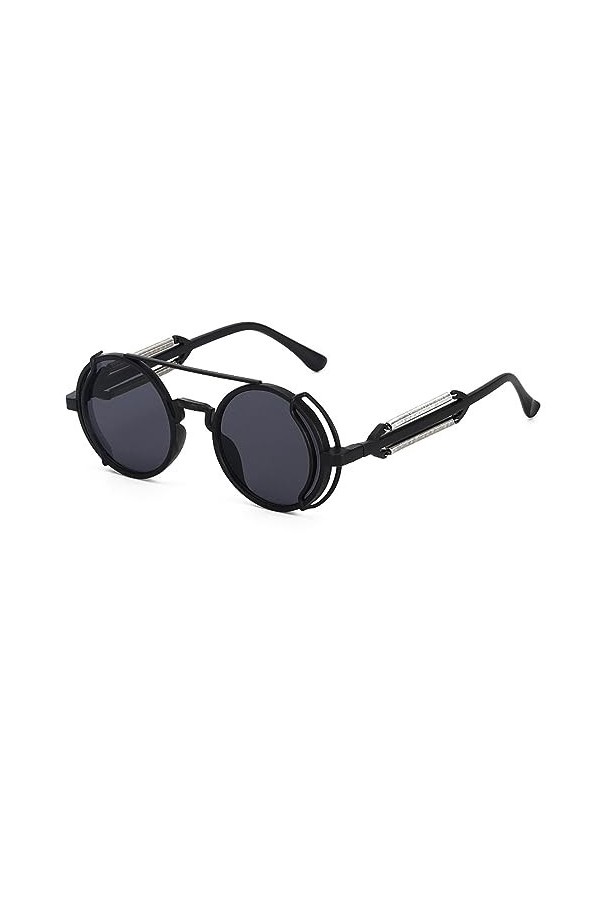 QQLADY Lunettes De Soleil Pour Femmes, Lunettes De Soleil Européennes Et Américaines, Lunettes De Soleil Rondes Punk, Lunette