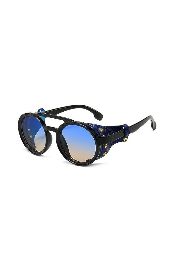 QQLADY Lunettes De Soleil Pour Hommes Et Femmes, Lunettes De Soleil À Monture Ronde, Lunettes De Soleil Punk, Bonnes Pour Les