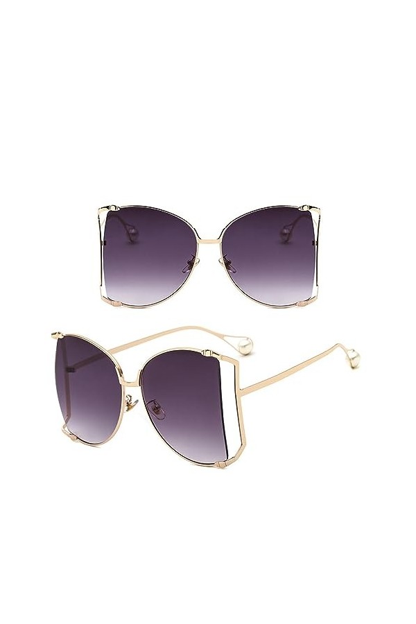 QQLADY Lunettes De Soleil Pour Femmes, Lunettes De Soleil À Grande Monture, Style De Rue Ou Lunettes De Soleil De Voyage Gris