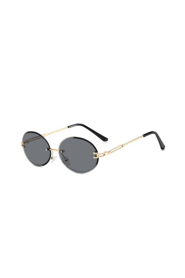 QQLADY Lunettes De Soleil Pour Femmes, Lunettes De Soleil Ovales Européennes Et Américaines, Lunettes De Soleil Sans Monture,