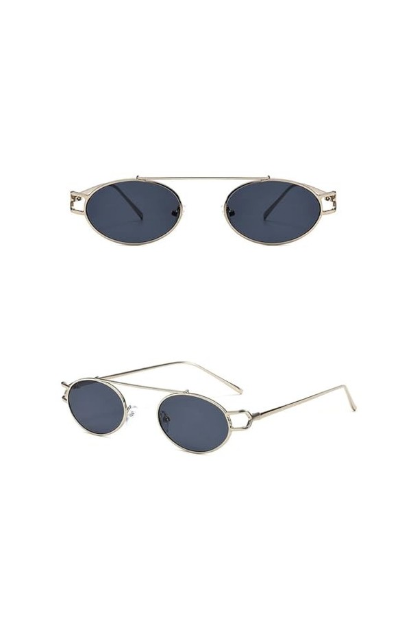 QQLADY Lunettes De Soleil Pour Hommes Et Femmes, Lunettes De Soleil Ovales, Lunettes De Soleil Hip-Hop, Noires Pour La Photog