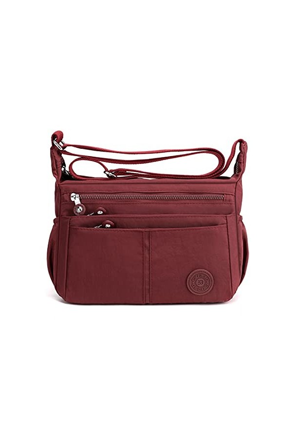 FANDARE Léger Sac à Bandoulière Femme Sacs Dépaule Sling Porté Epaule Sacoche Imperméable Nylon pour Voyage École Sports Ach