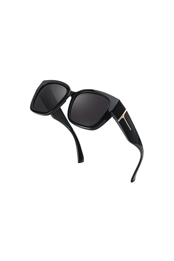 SIPHEW Lunettes de soleil polarisées pour porteurs de lunettes, femmes et hommes, sur-lunettes à clip normales, protection UV