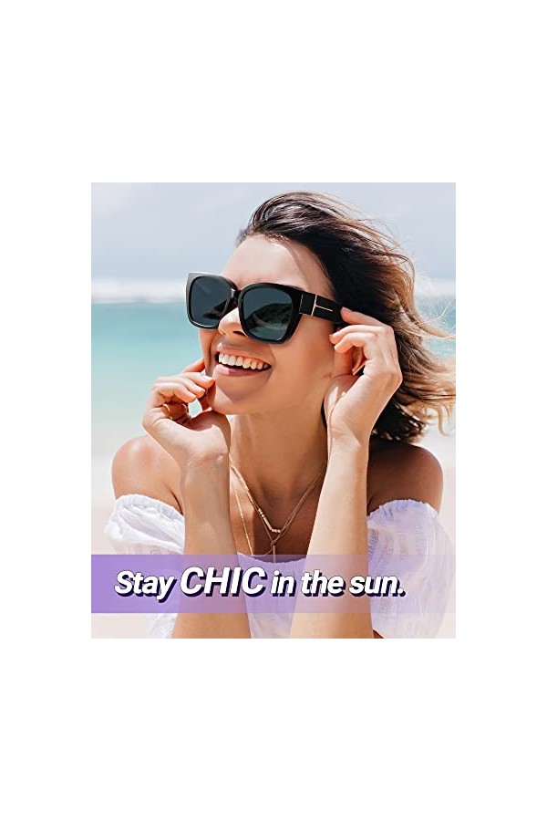 SIPHEW Lunettes de soleil polarisées pour porteurs de lunettes, femmes et hommes, sur-lunettes à clip normales, protection UV