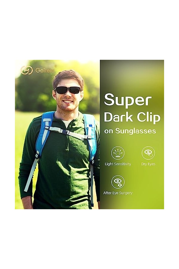 Goiteia Clip polarisé sur les lunettes de soleil sur ordonnance Lunettes hommes femmes