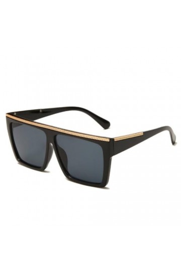 MUTYNE Lunettes de soleil carrées à rayures surdimensionnées pour femmes, dégradé, grande monture, lunettes de soleil vintage