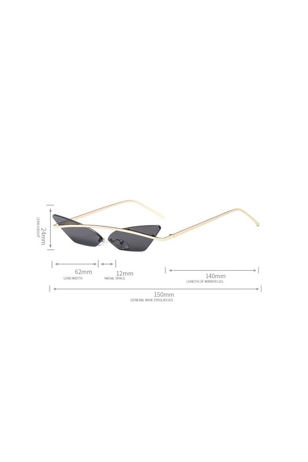 QQLADY Lunettes De Soleil Pour Femmes, Lunettes De Soleil Œil De Chat Personnalisées, Lunettes De Soleil Sans Monture, Adapté