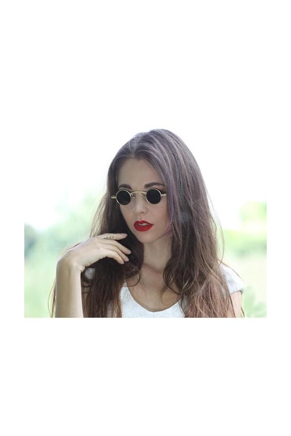 Lunettes De Soleil Pour Hommes Et Femmes, Lunettes De Soleil Rétro Punk, Lunettes De Soleil Rondes À Monture Ultra-Petite De 