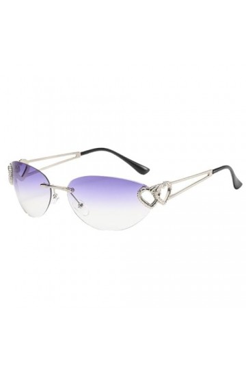 QQLADY Lunettes De Soleil Pour Femmes, Lunettes De Soleil Sans Monture Européennes Et Américaines, Lunettes De Soleil Au Desi