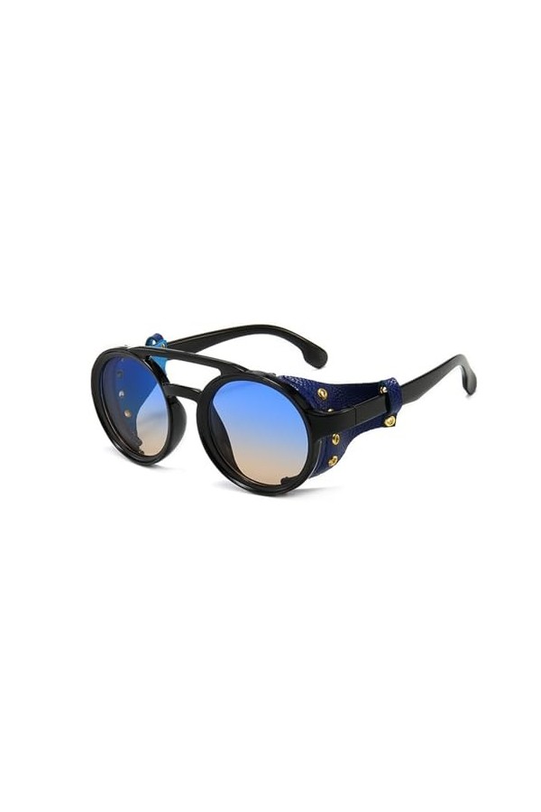 QQLADY Lunettes De Soleil Pour Hommes Et Femmes, Lunettes De Soleil En Cuir Européennes Et Américaines, Lunettes De Soleil Pu